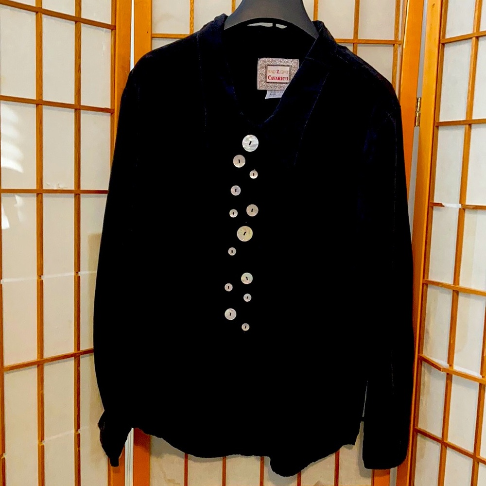 Vintage Z Cavaricci long sleeves women’s blouse. Navy blue.